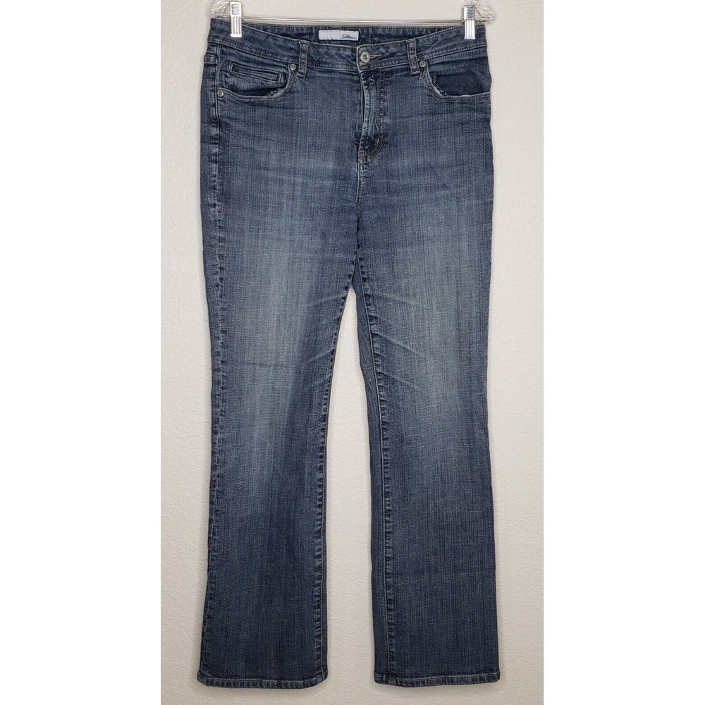 Chico's Platinum Womens Jeans Size 1.5 Medium Stone Wash‎ HiRise Stretch Bootcut